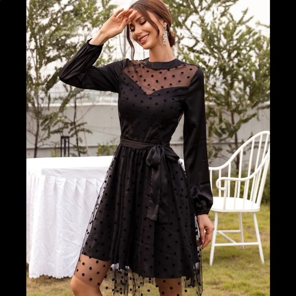 Polka Dot mesh dress - Picture 1 of 3